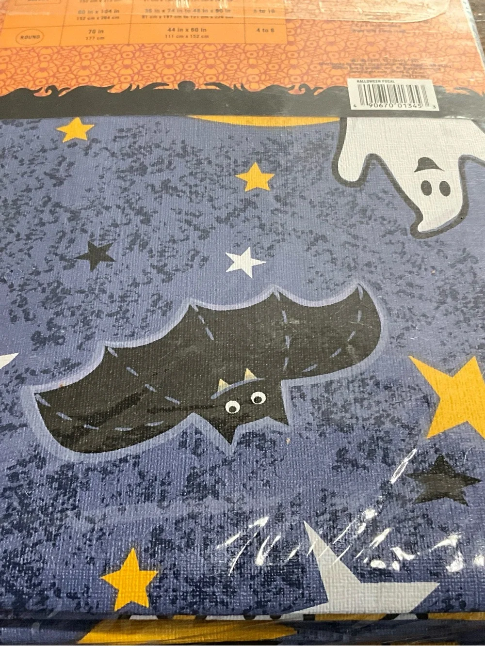 Lot of 2 Halloween Decorations Vinyl Tablecloth Creepy Cola Wrappers NOS